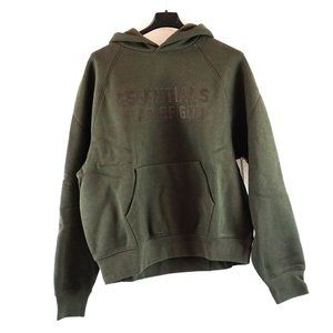 Fear Of God Essentials Core Fleece Logo Hoodie In Off Black - US Men's